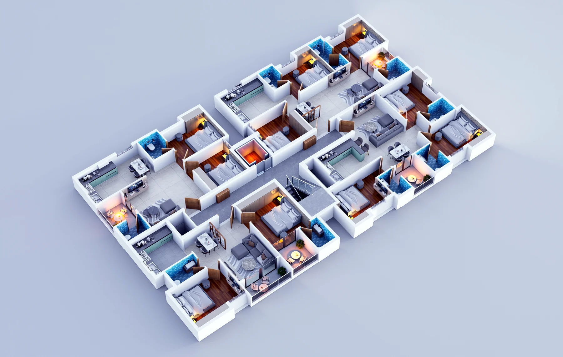 Thoraipakkam Premium Apartments isometric apartment layout view
